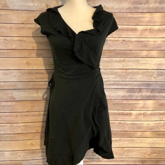 Free People Dresses & Skirts - Free People Black Wrap Dress Size Medium D44